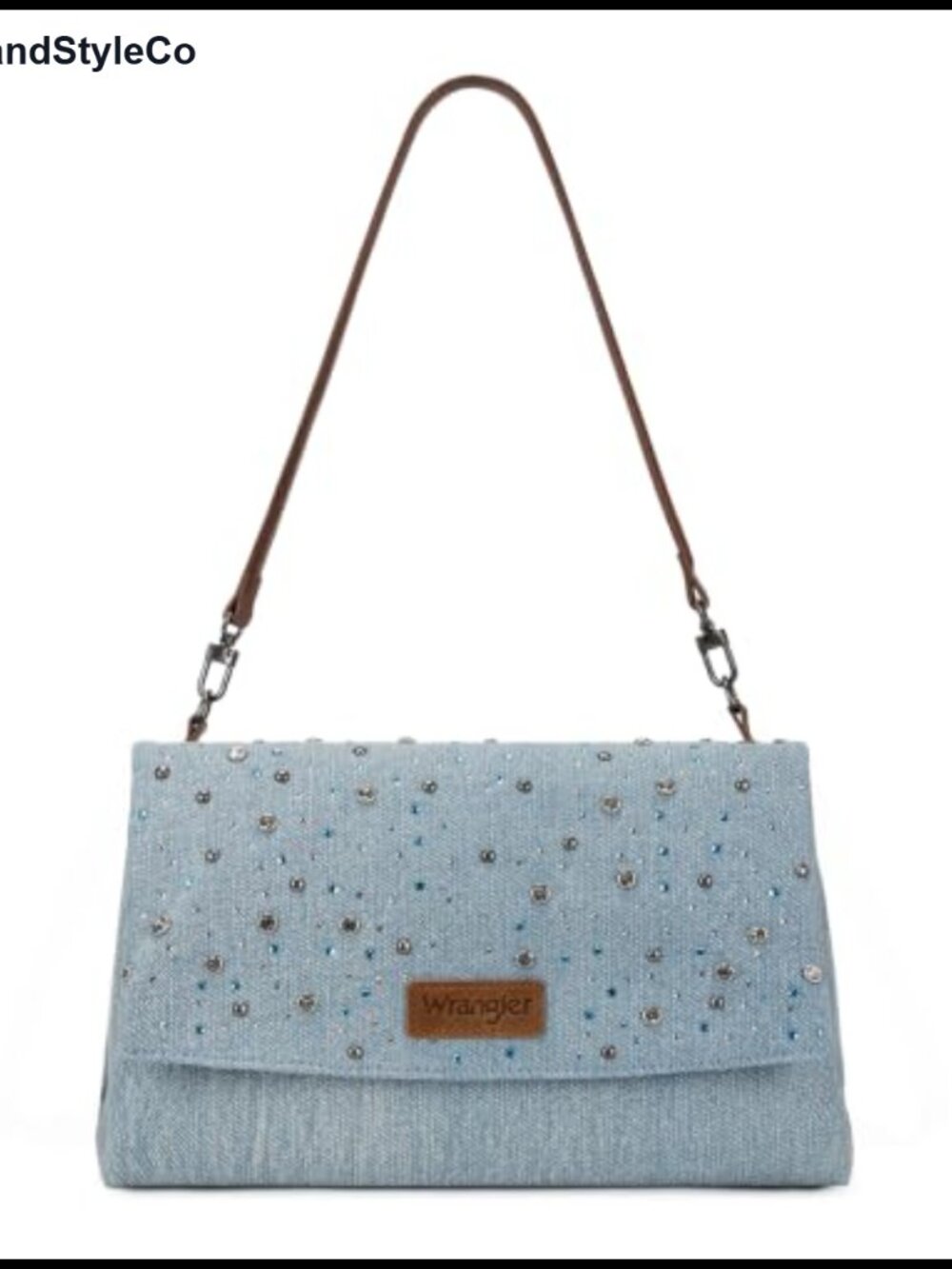 Rhinestone Denim Shoulder Bag Bling Crossbody Handbag